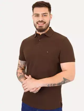 POLO TOMMY CUSTOM FIT CAFÉ - comprar online