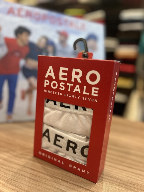 KIT CUECA BASIS BOXER 2 UNID - AEROPOSTALE - BRANCA