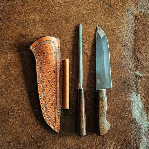 kit Faca e Chaira Pantaneira 8" - BRONKO'S