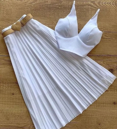 Saia midi plissada