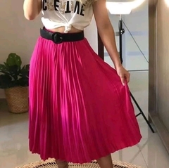 Saia midi plissada - Ladies Store