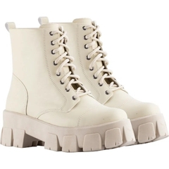 Bota coturno tratorado off white - comprar online