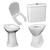 Set Inodoro Corto y Bidet Integral para Discapacitados con deposito de colgar y tapa - comprar online