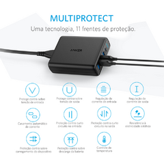 Carregador de Tomada Anker 4 USB + 1 USB-C Preto na internet