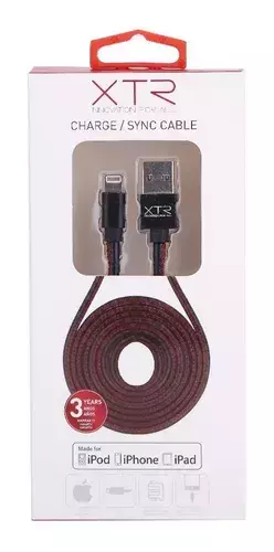 Cabo Lightning MFI Xtrax 1,0 Couro Preto