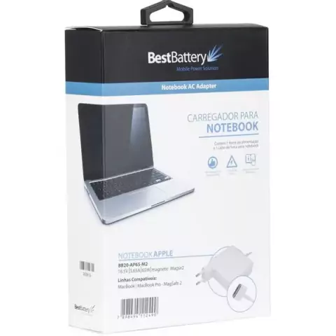 Carregador Apple Magsafe Bestbattery macbook 16.5V 3.65A 60W