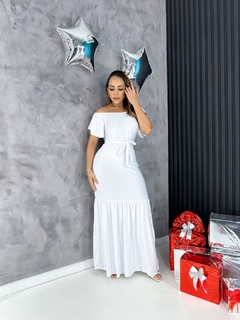 Vestido Longo Babado Branco