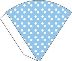 Cone Poá Azul c/15 unidades (personalizado fazemos qualquer tema)
