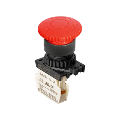 Botão Parada de Emergência 22mm 1NF Autonics S2ER-E3RB