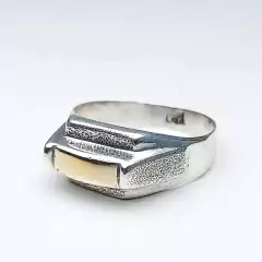 Anel em prata com filete de ouro 0103810A0210