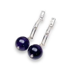 Brinco em prata com Ametista 0112823B0053 - MiaTribo | Joias em prata e pedras naturais com design exclusivo | MiaTribo