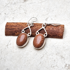 Brinco em prata com Pedra do Sol 0103827B0034 - MiaTribo | Joias em prata e pedras naturais com design exclusivo | MiaTribo