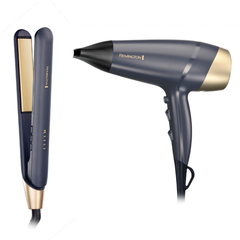 Combo Remington Sapphire Luxe Planchita + Secador + Bolso DS5805GP