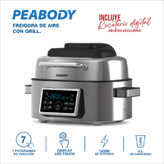 Freidora De Aire Peabody Con Grill De 6 Litros PE-AFG01IX - comprar online