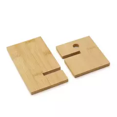 Base madera para celular con logo impresos