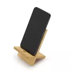 Base madera para celular con logo impresos