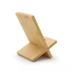 Base madera para celular con logo impresos
