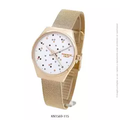 Reloj knock out 1569-115 malla de metal tejido rose para dama en internet