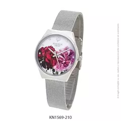 Reloj knock out KN1569-210 malla de metal tejido Plateado para dama en internet