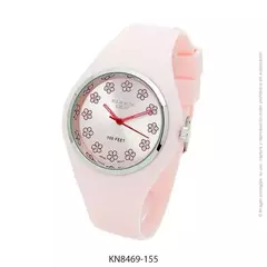 Reloj knock out KN8469-155 malla de caucho Rosa con flores para dama - comprar online