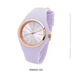 Reloj knock out KN8469-169 malla de caucho Lila con brillitos para dama - comprar online