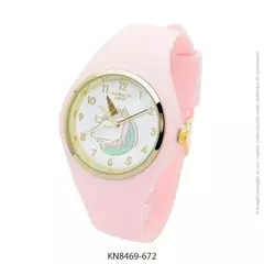 Reloj Knock Out KN8469-672 Malla de caucho rosa unicornio para dama