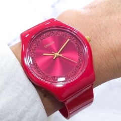 Reloj Blaquè BQ194RJ Malla Plàstica Rojo con Glitter para dama
