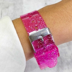 Reloj Blaquè BQ195F Malla Plàstica Fucsia con Glitter para dama en internet