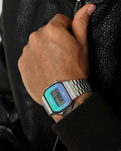 Reloj Casio Reloj Casio A168WER-2A digital Vintage malla de acero plateado - JOYAS Y RELOJES BRAINE MAYORISTA