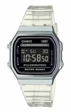 Reloj Casio A168XES-1B digital Vintage malla de plástico transparente en internet