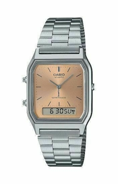Reloj Casio AQ230A-4A malla de metal Ana-Digi unisex - comprar online