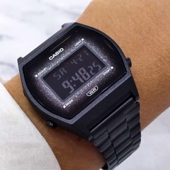 Reloj Casio B640WBG-1BDF CA-086 Vintage digital Negro malla de acero con Glitter para Dama