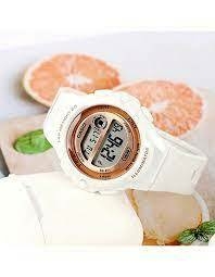 Reloj Casio LWS1200H-7A2 digital malla de silicona blanco para dama WR 100M - JOYAS Y RELOJES BRAINE MAYORISTA