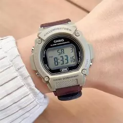 Reloj Casio W219H-5A digital malla de velcro marrón unisex WR50M - comprar online