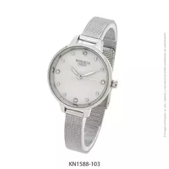 Reloj Knock Out 1588-103 malla de metal tejido plateado para dama en internet