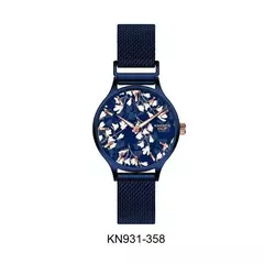 Reloj Knock Out KN0931-358 malla de metal tejido azul para dama - comprar online