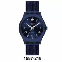 Reloj knock out KN1587-218 malla de metal tejido azul para dama - comprar online