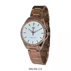 Reloj Knock Out KN2306-215 malla de metal rose con cubics para dama - comprar online