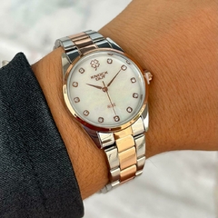 Reloj Knock Out KN2805-125 malla de metal plateado con rose para mujer - comprar online