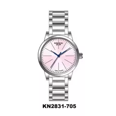 Reloj Knock Out KN2831-705 malla de metal plateado fondo rosa para mujer - comprar online
