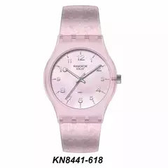 Reloj Knock Out KN8441-2-618 malla de caucho rosa con glitter para dama - comprar online