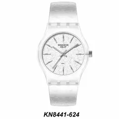 Reloj Knock Out KN8441-2-624 malla de caucho blanco con glitter para dama - comprar online