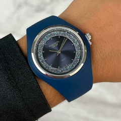 Reloj Knock Out KN8469-988 Malla caucho azul con glitter para dama - comprar online
