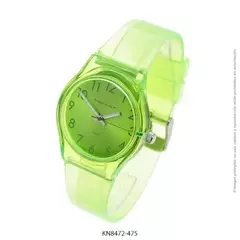 Reloj Knock Out KN8472-475 malla de caucho verde transparente para dama - comprar online