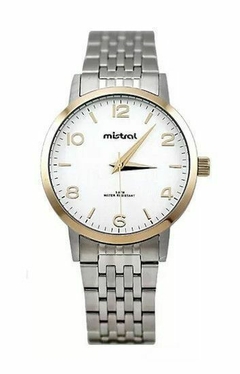 Reloj Mistral GMT-7256-01 malla de acero combinado para caballero - comprar online