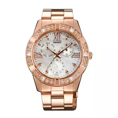 Reloj Orient FUT0B001W0 malla de acero rose con cubics para dama - comprar online