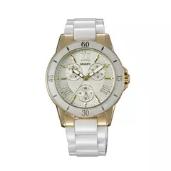 Reloj Orient FUT0F003S0 malla de acrílico blanco multicalendario para dama - comprar online