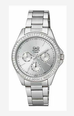 Reloj Q&Q CE01J201Y-1 Malla De metal plateado con cubics Para Dama - comprar online