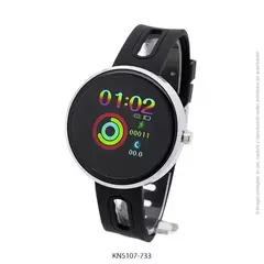 Reloj Smartwatch Knock Out KN5107-733 malla de silicona negro unisex