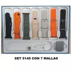 Reloj Smartwatch Knock Out KN5145 blanco unisex + set con 7 mallas de silicona - JOYAS Y RELOJES BRAINE MAYORISTA